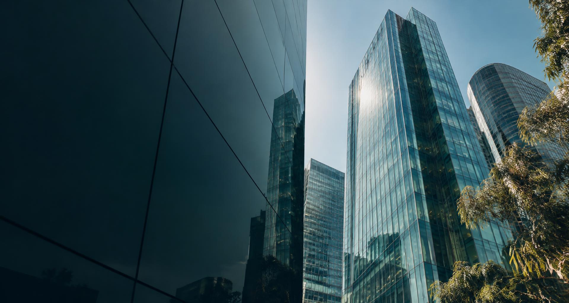 Contemporary glass architecture reflecting the Australian skyline